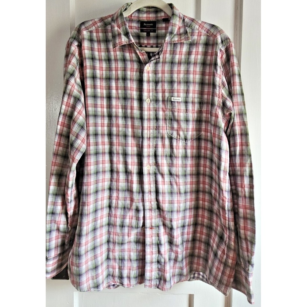 Faconnable JEANS regular Fit men button down shirt Sz L‎